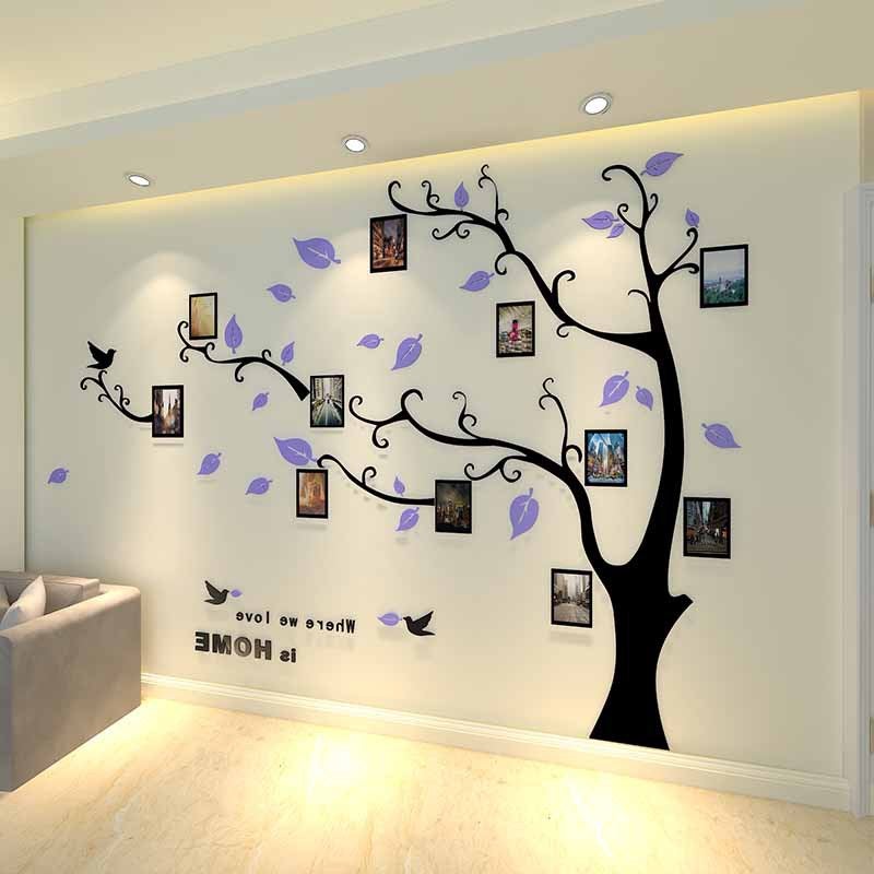 Po Tree 3D Acrylic Stereo Wall Stickers Living Room Sofa Tv Background Wall Restaurant Entrance Bedroom Decoration Stickers - Image 3