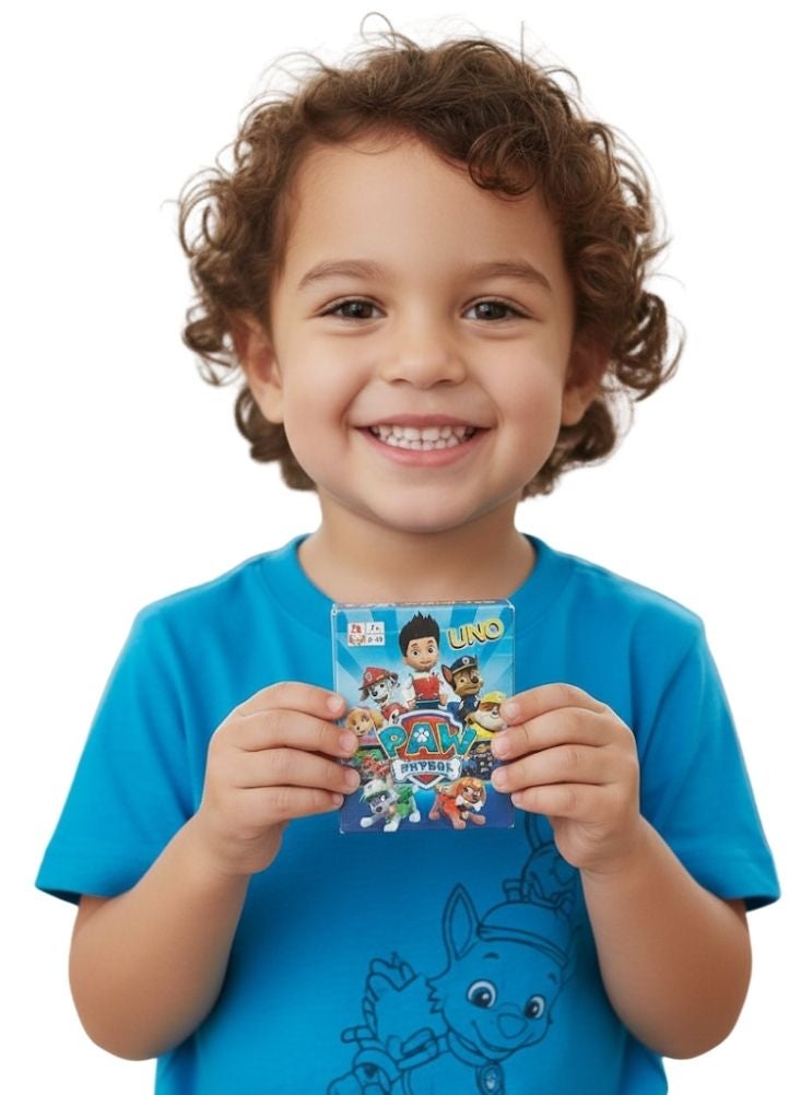 بريميم لعبة أونو باو باترول للأطفال – بطاقات لعب كرتونية متعددة الألوان باللون الأزرق - Image 2