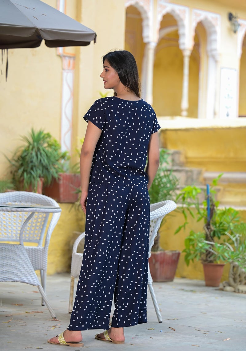 Yash Gallery Women's Rayon Printed Night Suit Pajama Set (1202Ykblue-1_Blue_3XL) - Image 4