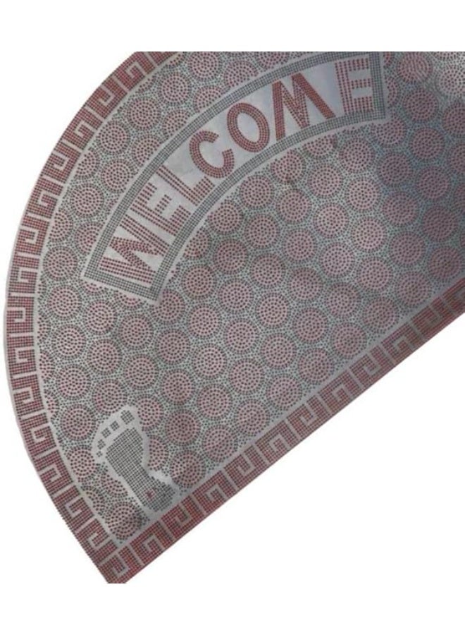 Non-slip semi-circular welcome mat – rubber entrance mat for dirt collection and shoe cleaning, for indoor and outdoor use - Image 3