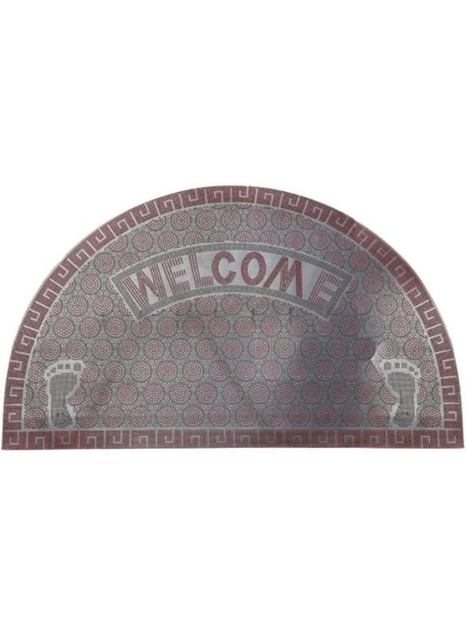 Non-slip semi-circular welcome mat – rubber entrance mat for dirt collection and shoe cleaning, for indoor and outdoor use - Image 1