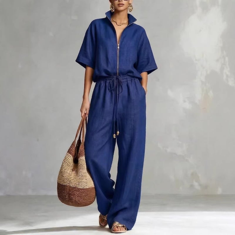 Women's Cotton Linen Casual Two Piece Set - Image 2