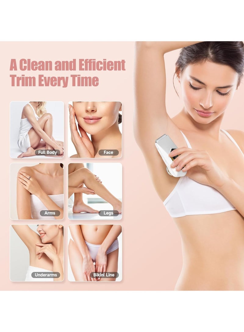 general Electric Razors for Women - 2 in 1 Womens Electric Shaver Bikini Trimmer IPX6 Waterproof Private Area Hair Trimmer for Sensitive Skin Painless Body Hair Removal for Bikini Underarm Legs Arms Face - Image 4