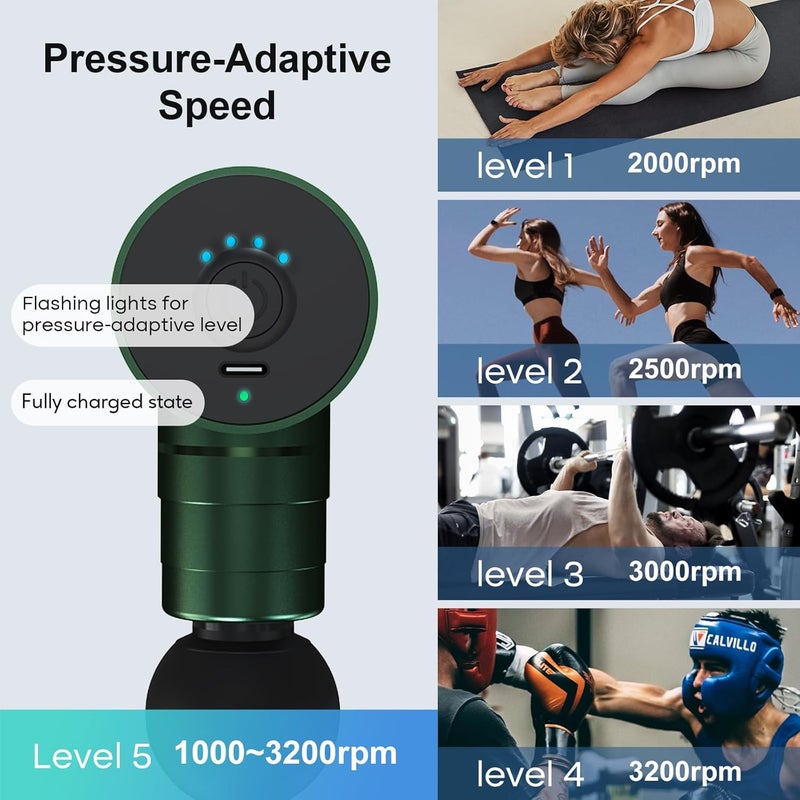 arboleaf Massage Gun Deep Tissue FullMetal Electric Portable Hand Held Massager Gun for Back Body Sore Muscles Pain Relief Gifts Office Home Athletes - Image 2