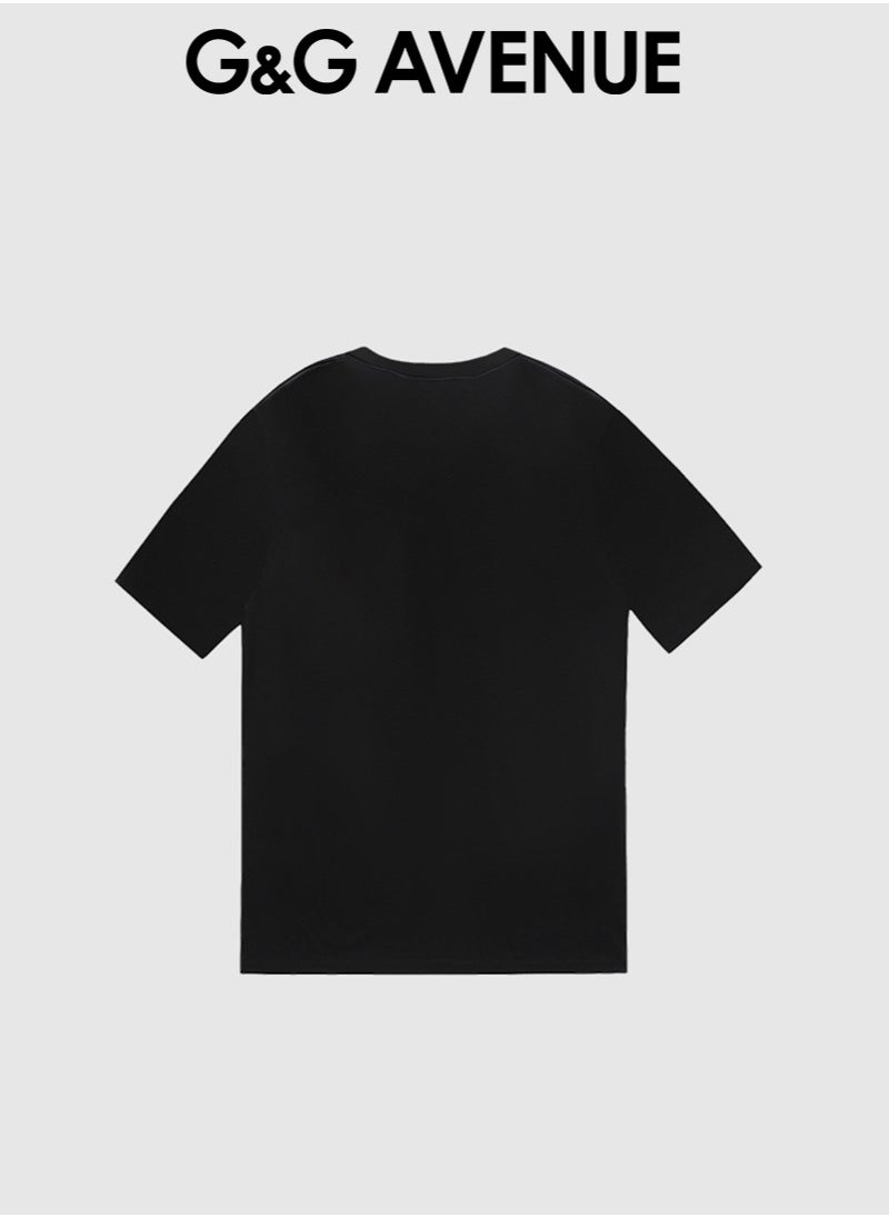 G&G AVENUE - One piece T-shirt, men's cotton work shirt, moisture wicking, active sports, men's gym performance T-shirt, round neck Heavy cotton fabric - Image 1