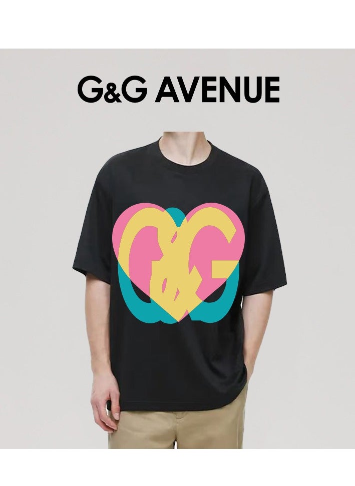 G&G AVENUE - One piece T-shirt, men's cotton work shirt, moisture wicking, active sports, men's gym performance T-shirt, round neck Heavy cotton fabric - Image 1