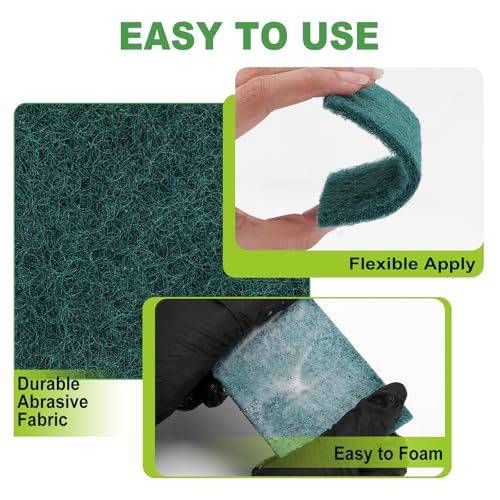 Actmuen 200 Pack Green Scrubbing Pads, Heavy Duty Scouring Pads,Dish Scrubber Reusable for Cleaning, Multipurpose Scrub Pads for Household Kitchen Dishes Pots Pans & Metal Grill- 4.3 x 2.75 x 0.3 Inches - Image 3