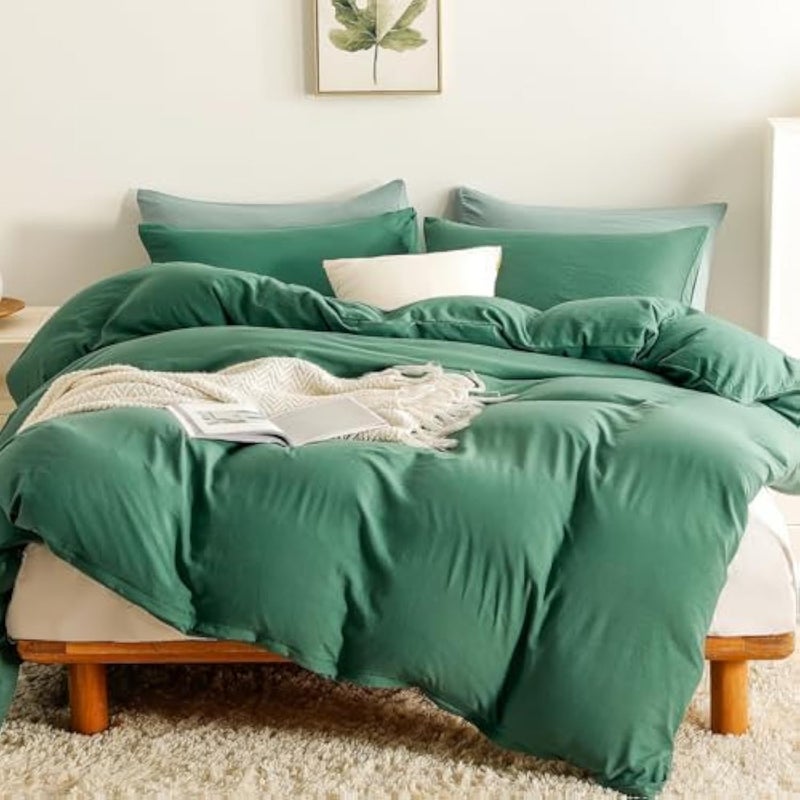 OAITE Duvet Cover,Protects and Covers Your Comforter/Duvet Insert,Luxury 100% Super Soft Microfiber,Queen Size,3 Piece Duvet Cover Set Includes 2 Pillow Shams - Image 1