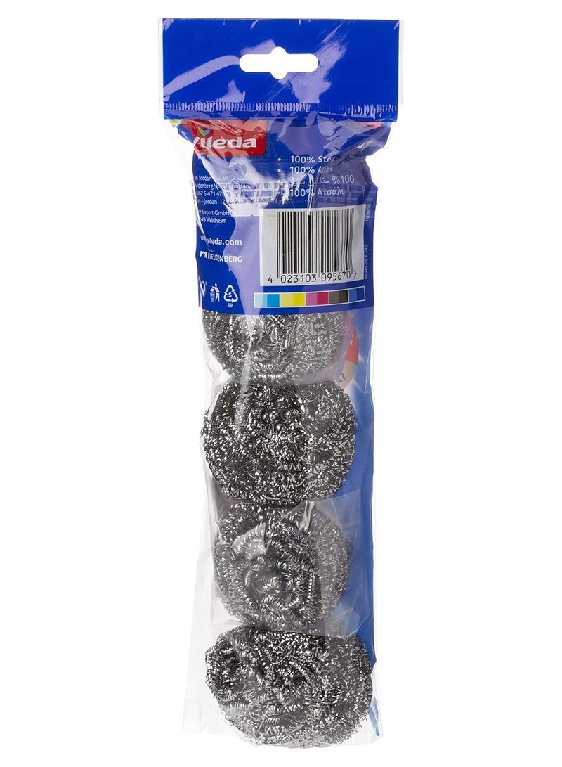 Vileda Stainless Steel Scrubbers Inox 4+1 Pcs, Heavy Duty Cleaning With No Rust And Long Lasting - Image 2