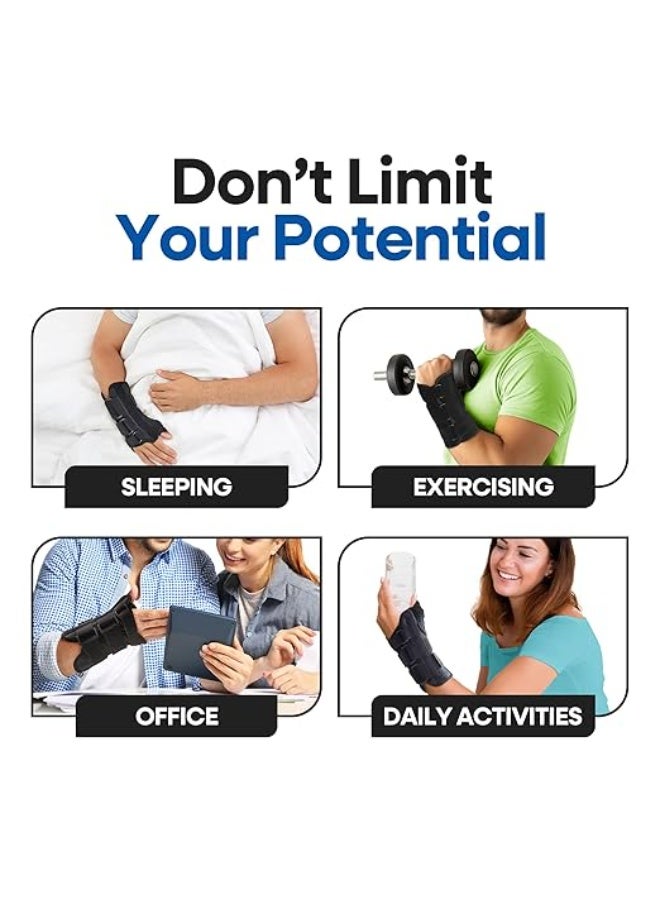Thumb Spica Splint and Wrist Brace - Dual Action Joint Support and Stabilizer for De Quervain's Tenosynovitis, Carpal Tunnel, Sprains, and Fractures (Left S/M) - Image 4