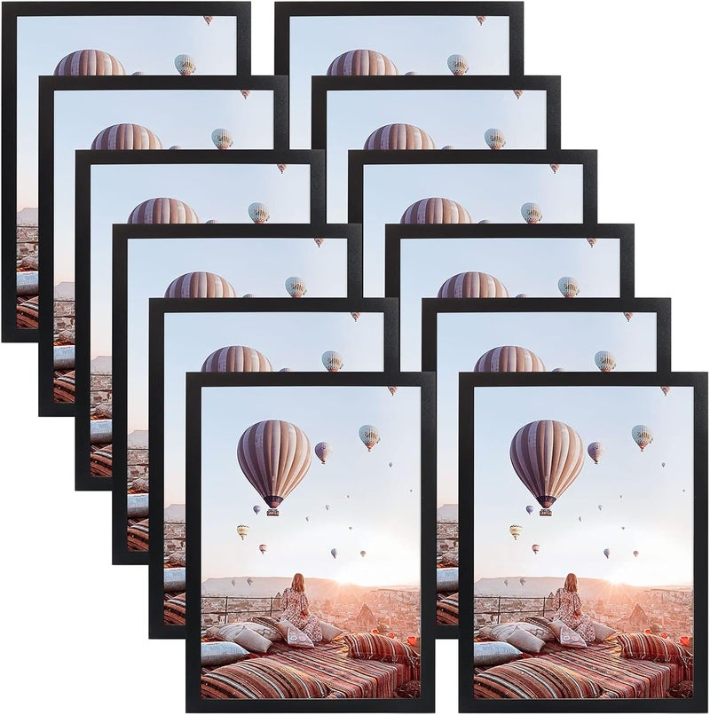 CRUGLA إطار صورة مغناطيسي CRUGLA مقاس 8.5x11 مع خلفية ذاتية اللصق، إطار شهادة ملصق صورة حرفية للثلاجة المكتب زجاج النافذة باب المقصورة بلاط، 12 قطعة - Image 1