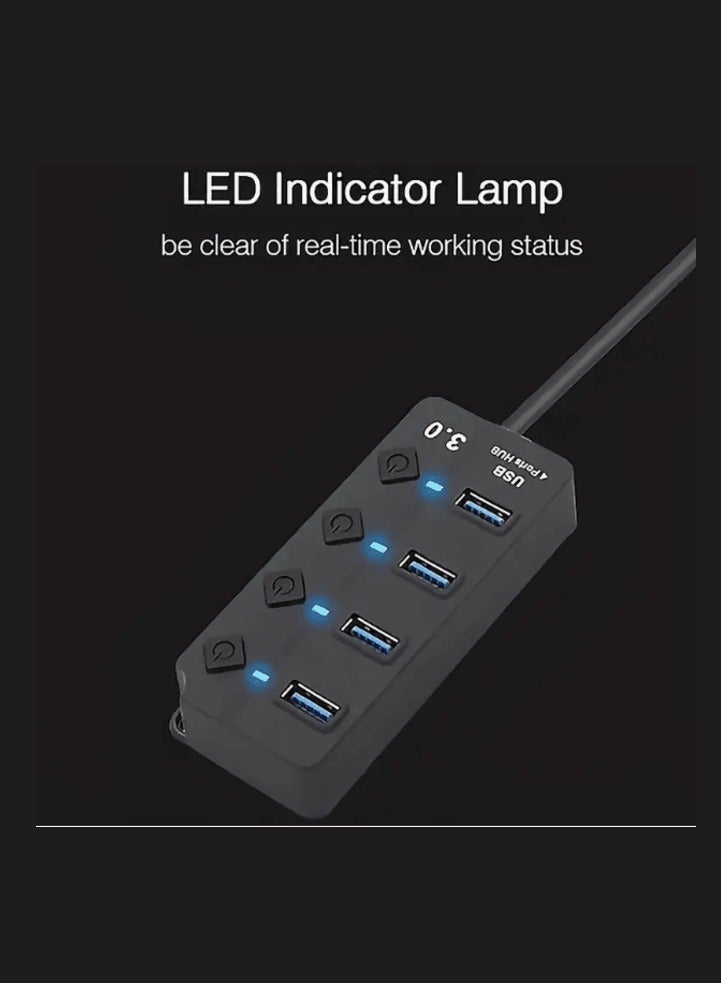 PORTS 4 Hub USB 3.0 Multi USB 3.0 4 Ports Hub 5Gbps USB High Speed HUb USB Splitter for Portable USB Extension Hub for PC Laptop and More - Image 4
