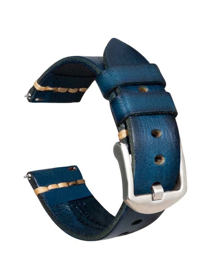 For 22mm Huawei Gt3 Watch Handmade Leather Strap Italian Vegetable Tanned Leather Samsung Cowhide Watch Strap - Image 1