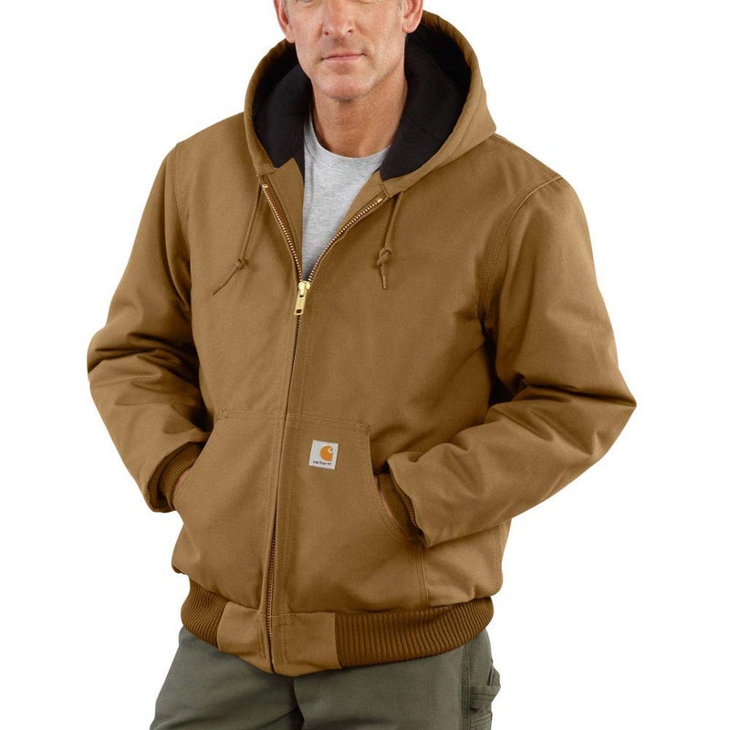 CarharttMenLoose Fit Firm Duck Insulated Flannel-Lined Active JacketBrownLarge - Image 2