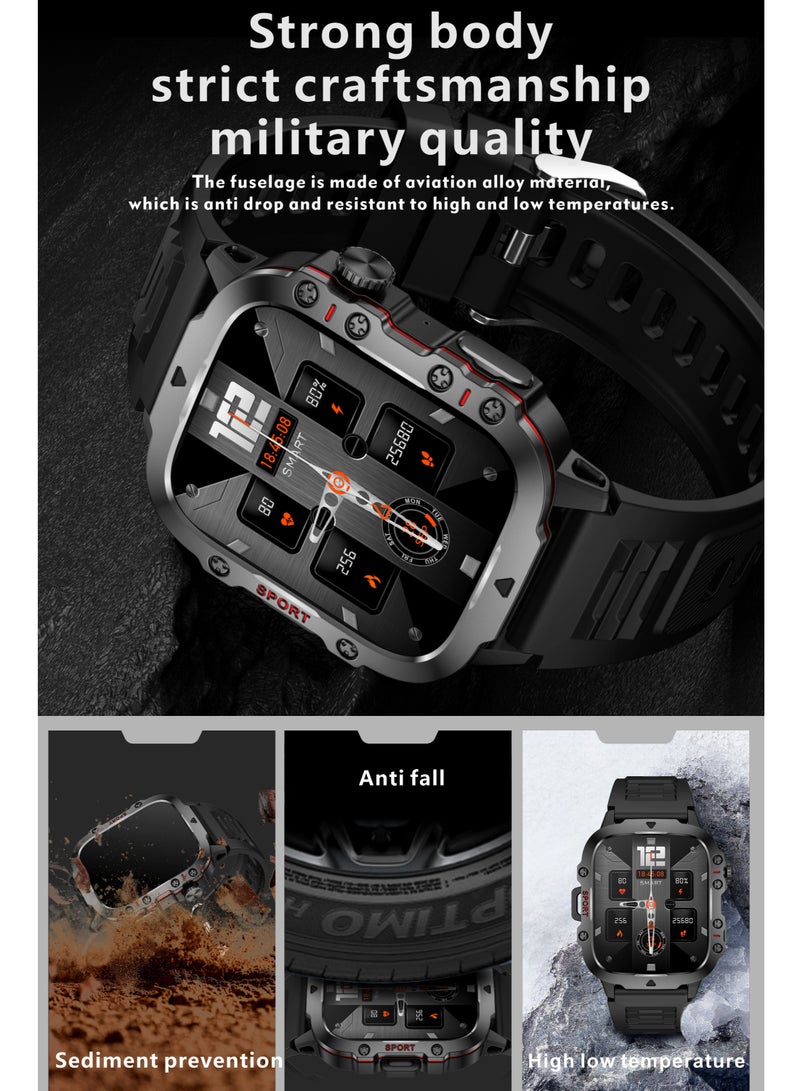 LIGE LIGE 1.96 HD Screen 420 mAh Sports Smart Watch Men Waterproof Bluetooth Calling Health Monitoring 100+ Sports Mode Men Smart Watches Black  - Image 5