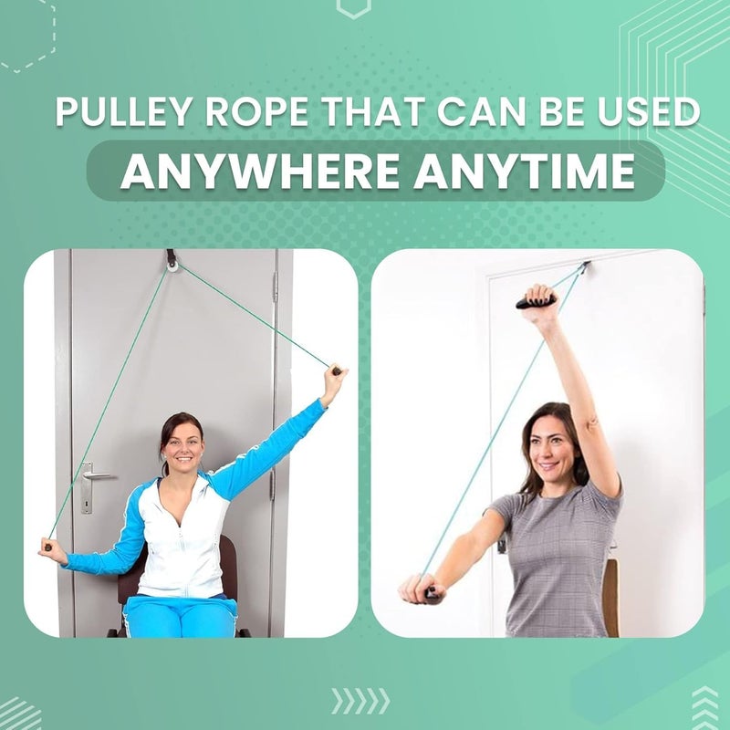 UTC Shoulder Pulley with Rope & Door Strap | Exercise Equipment for Frozen Shoulder, Hand & Arm Rehabilitation | Smooth Action Pulley with Nylon Rope - Image 4