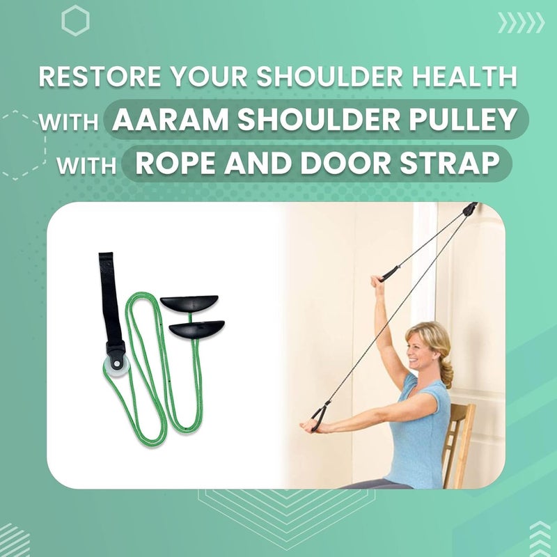 UTC Shoulder Pulley with Rope & Door Strap | Exercise Equipment for Frozen Shoulder, Hand & Arm Rehabilitation | Smooth Action Pulley with Nylon Rope - Image 3