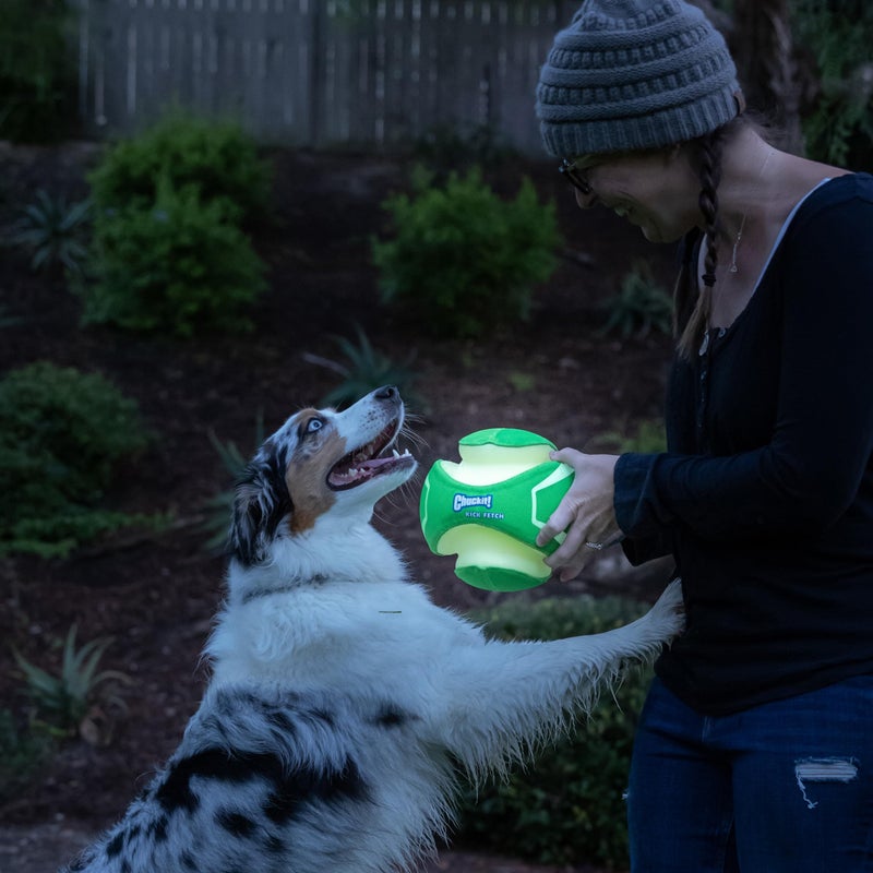 Chuckit! Kick Fetch Max Glow Ball, Large (8 Inch) Glow in the Dark Dog Toy - Image 3