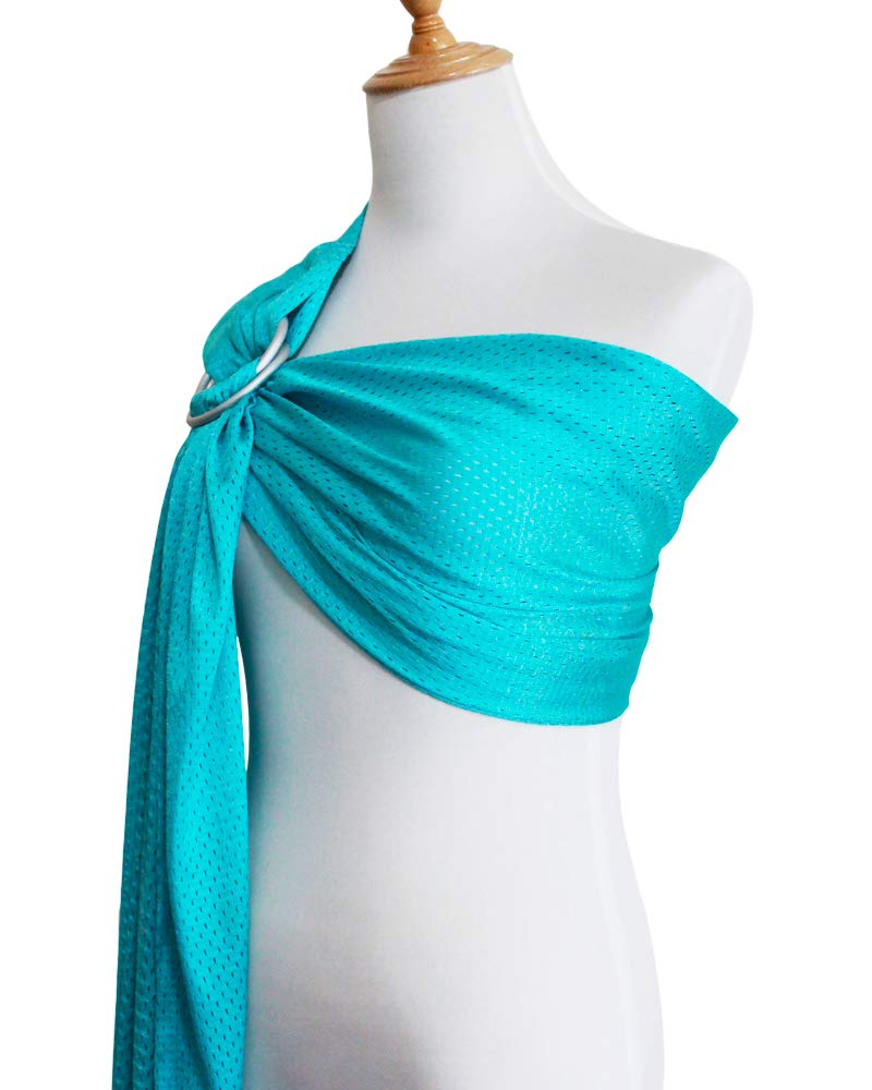 Vlokup Baby Water Ring Sling Carrier | Mesh Baby Wrap for Newborn Girl, Boy, Infant, Toddlers and Kid | Lightweight Breathable, Perfect for Summer, Swimming, Pool, Beach | Great for Dad, Bluish-Green - Image 5