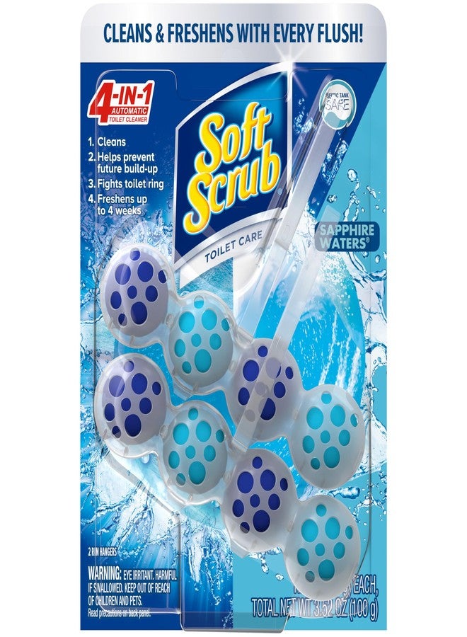 Soft Scrub 4-in-1 Rim Hanger Toilet Bowl Cleaner, Sapphire Waters, 2 Count - Image 1