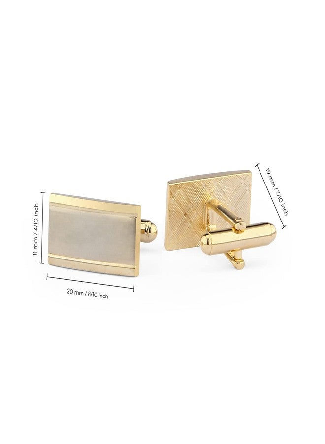 wynameleri Enamel Cufflinks Classic Black Set in Gift Box for Men Gold - Image 5