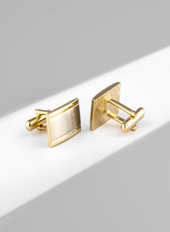 wynameleri Enamel Cufflinks Classic Black Set in Gift Box for Men Gold - Image 2