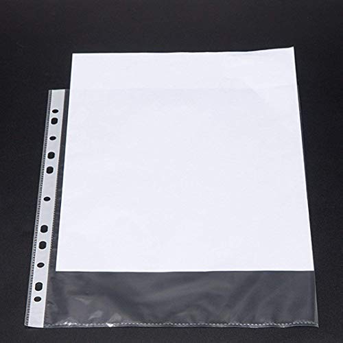 AMINIT Transparent Document Sleeves, Leaf Sheet Clear Certificates/Waterproof Sheet Protectors 11 Holes Punched Ring Files (A4 Size) Pack 50 - Image 3