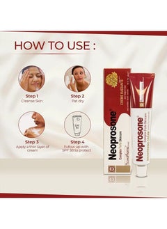 Neoprosone , Skin Brightening Cream | 1.7 Fl oz / 50 ml | Fade Dark Spots on: Face, Elbows, Knees, Body | with Alpha Arbutin, Lactic Acid, Castor Oil  - Image 2