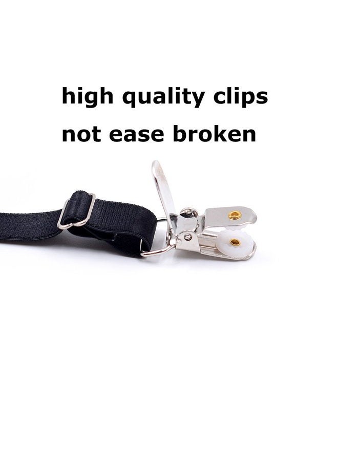 Kedofe Mens shirt stays upgrade adjustable elastic garter military shirts holder with non-slip locking clamps, clip socks style, l - Image 4