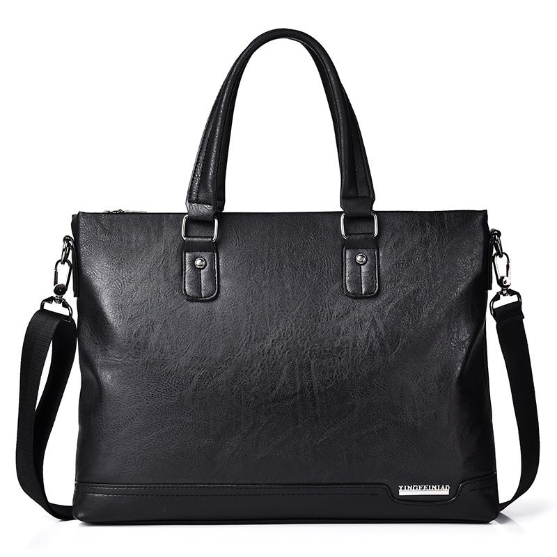 New Mens Business Briefcase Large Capacity Laptop Bag for A4 Documents 1076 Black 