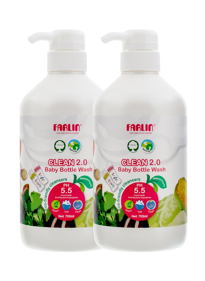 FARLIN Pack Of 2 Baby Bottle Wash 700Ml – Plant Based Natural, Safe & Non-Toxic With Neutral Ph Cleaner For Bottles, Pacifiers & Accessories  - Image 1