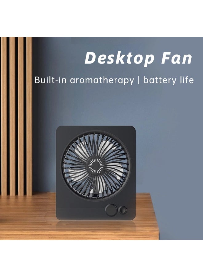 USB Desktop Fan, Ultra-thin Wall-mounted & Desktop Fan, 5 Speed Quiet Fan, Portable Adjustable Mini Digital Display Desktop Fan, 2000mAh Large Capacity. Suitable for Home, Office, Car Cooling, Summer Essential Gift. - Image 1