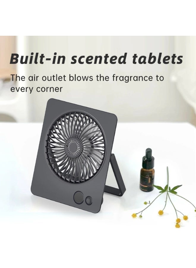 USB Desktop Fan, Ultra-thin Wall-mounted & Desktop Fan, 5 Speed Quiet Fan, Portable Adjustable Mini Digital Display Desktop Fan, 2000mAh Large Capacity. Suitable for Home, Office, Car Cooling, Summer Essential Gift. - Image 3