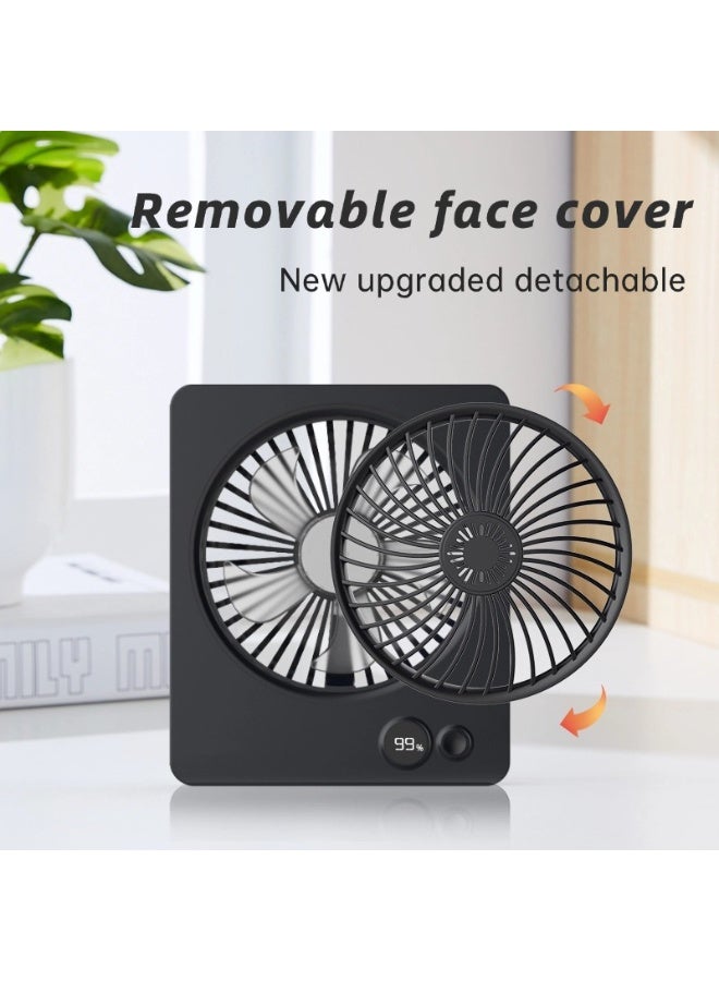 USB Desktop Fan, Ultra-thin Wall-mounted & Desktop Fan, 5 Speed Quiet Fan, Portable Adjustable Mini Digital Display Desktop Fan, 2000mAh Large Capacity. Suitable for Home, Office, Car Cooling, Summer Essential Gift. - Image 4