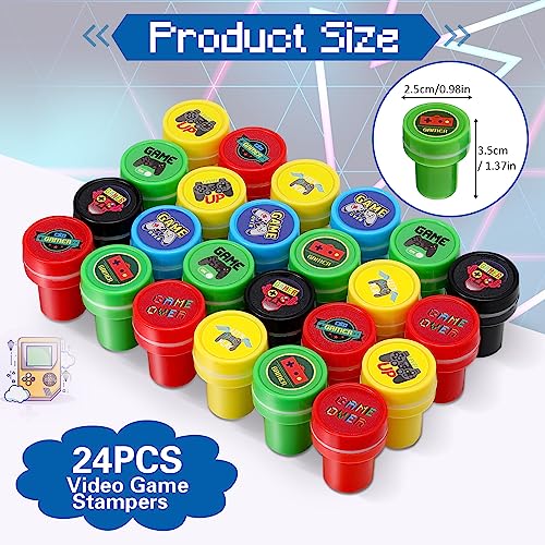 Aoriher 154 Pcs Video Game Party Favors Gift Set for Kids, Gaming Party Favors 20 Set of Keychain Bracelet Wristband Treat Bags Sticker Whistle, Game on Themed Gamer Boys Birthday Goodie Bag Fillers - Image 3
