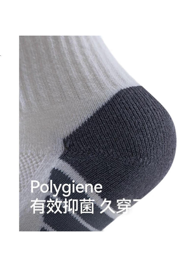 PELLIOT Outdoor Sports Mid-Calf Cotton Socks Men Women Moisture Wicking Hiking Trekking Anti-Odor Running Socks 16403505 Black S - Image 1