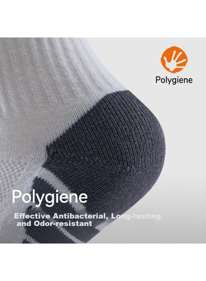 Pelliot Outdoor Sports Mid-calf Cotton Socks Men Women Moisture Wicking Hiking Trekking Anti-odor Running Socks 16403505 Black S - Image 2
