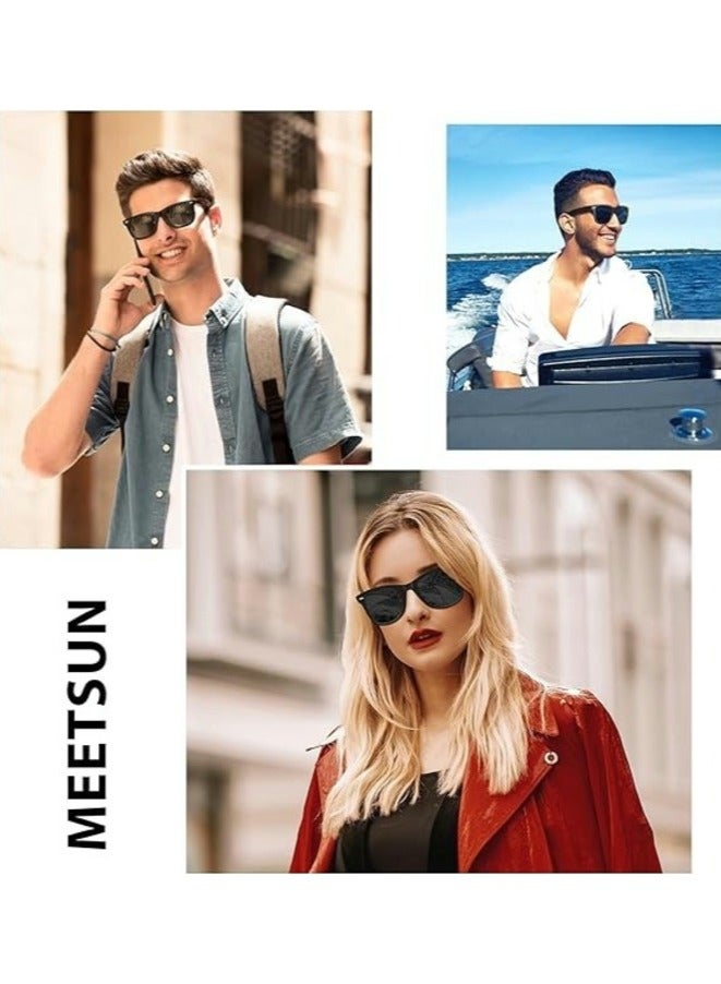 Foldable Sunglasse with Bag Women and Men Square Folding Easy Carry Foldable Shades UV400 Protection Lens Sun Protection Sunglasses Suitable for Summer Outdoor Beach Travel Camping Black