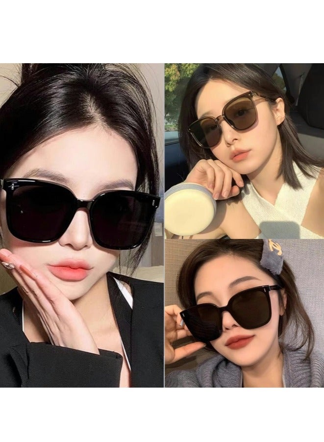 Foldable Sunglasse with Bag Women and Men Square Folding Easy Carry Foldable Shades UV400 Protection Lens Sun Protection Sunglasses Suitable for Summer Outdoor Beach Travel Camping Black