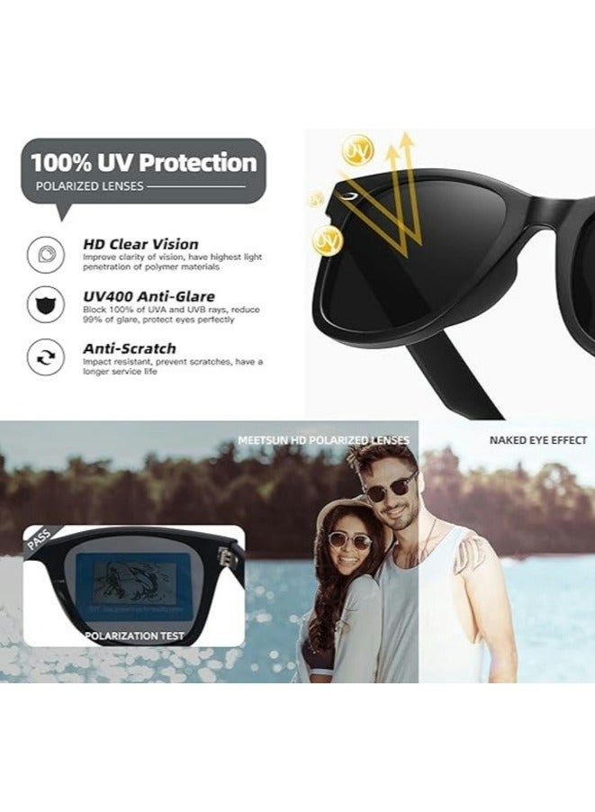 Foldable Sunglasse with Bag Women and Men Square Folding Easy Carry Foldable Shades UV400 Protection Lens Sun Protection Sunglasses Suitable for Summer Outdoor Beach Travel Camping Black