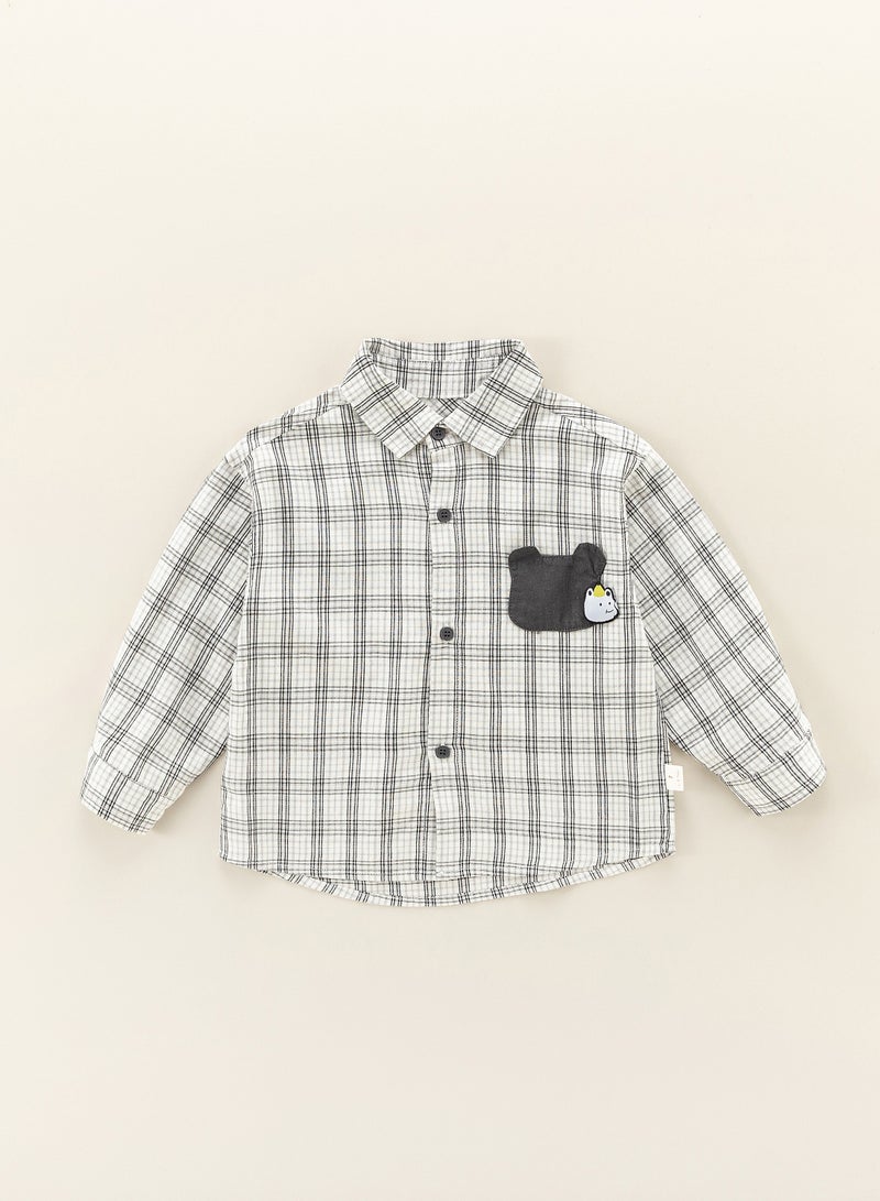 BEIBEIYIN Children's Long sleeve shirts 90-130cm Checked