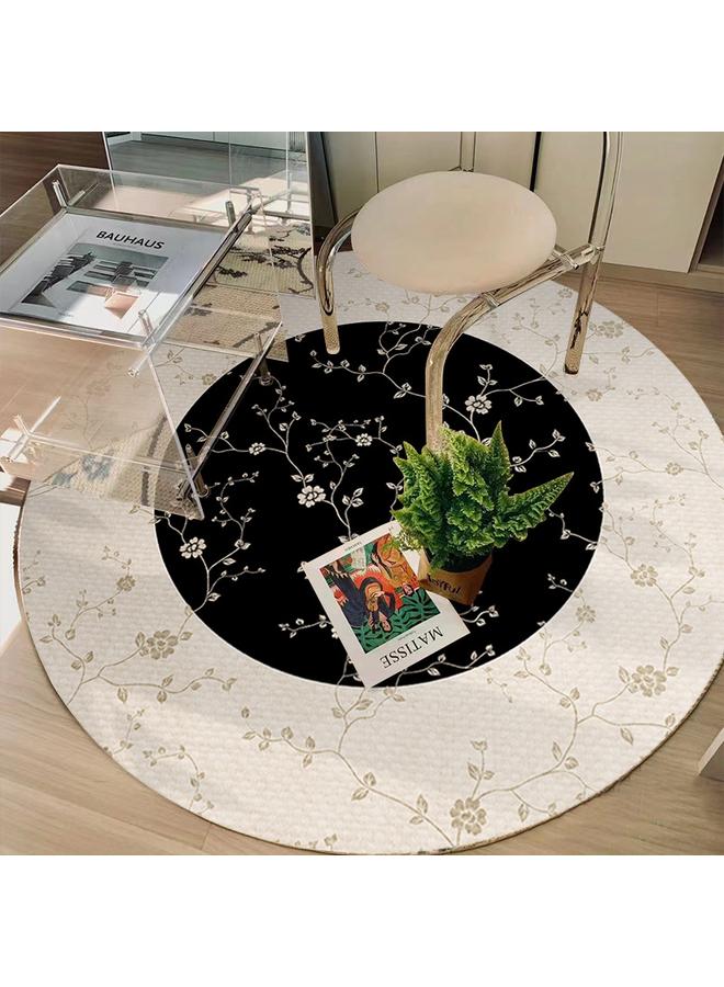 Bluejw French Ink Search Series Living Room Carpet Light Luxury Cashmere Round Carpet Dirt-Resistant Easy-to-take-care Bedroom Bedside Carpet Present - Image 3