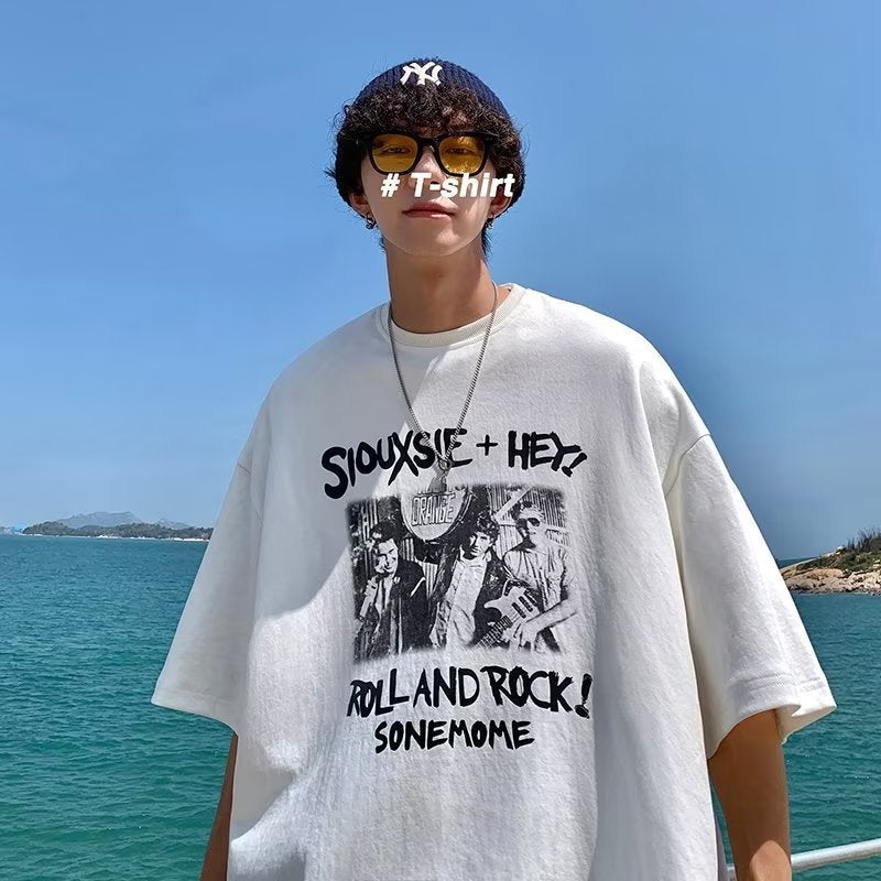 Vintage Oversize Tee Summer Streetwear White  - Image 4