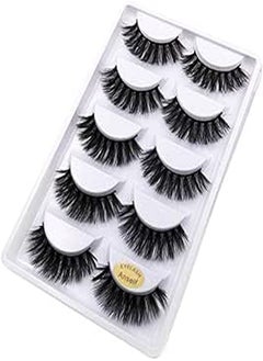 Generic 5 Pairs 3D False Lashes Fake Eyelashes Invisible Band Natural Long Thick Crisscross Black Eyelash Full Strip Reusable 