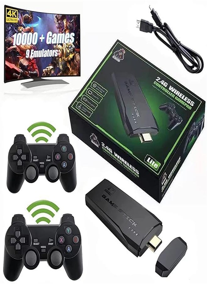 Generic TV Video Game Console - 2.4G Wireless Gamepad, 10,000 Classic Games, 9 Emulators, HDMI Output, 4K Ultra HD, Dual Controllers 