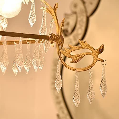 Indian-Shelf 10 Strand-10 Crystal Drop and 100 Beads Clear Chandelier Replacement Glass Christmas Ornaments Hangings for Centerpieces Wedding Party Tree Garlands Decorations Crystal Prisms Suncatchers - Image 5