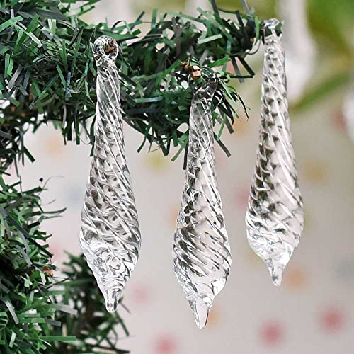 Indian-Shelf 10 Strand-10 Crystal Drop and 100 Beads Clear Chandelier Replacement Glass Christmas Ornaments Hangings for Centerpieces Wedding Party Tree Garlands Decorations Crystal Prisms Suncatchers - Image 1