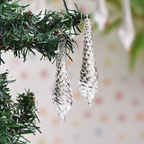 Indian-Shelf 10 Strand-10 Crystal Drop and 100 Beads Clear Chandelier Replacement Glass Christmas Ornaments Hangings for Centerpieces Wedding Party Tree Garlands Decorations Crystal Prisms Suncatchers - Image 2