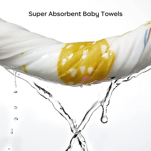 bc babycare Baby Bath Towel,100% Cotton Muslin Baby Hooded Towels, Baby Towels for Newborn Infant Bath Towels, Super Absorbent Hooded Baby Towels for Boys Girls, 37 - Image 4