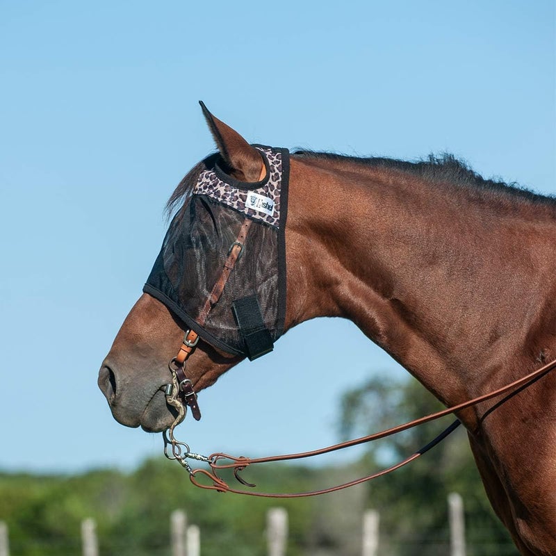 Cashel Company Quiet Ride Leopard Large Horse Fly Mask Leopard Warmblood